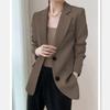 Women's Coffee Color Korean Style Versatile Fashion Suit Jacket for Spring and Autumn