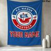 Benutzerdefinierter Name Hansa Rostock Muster Wandteppich Ästhetisches Wandbehang Gedruckte Stoffdecke Dekorative Wandteppiche für Schlafzimmer Wohnzimmer Heimdekoration