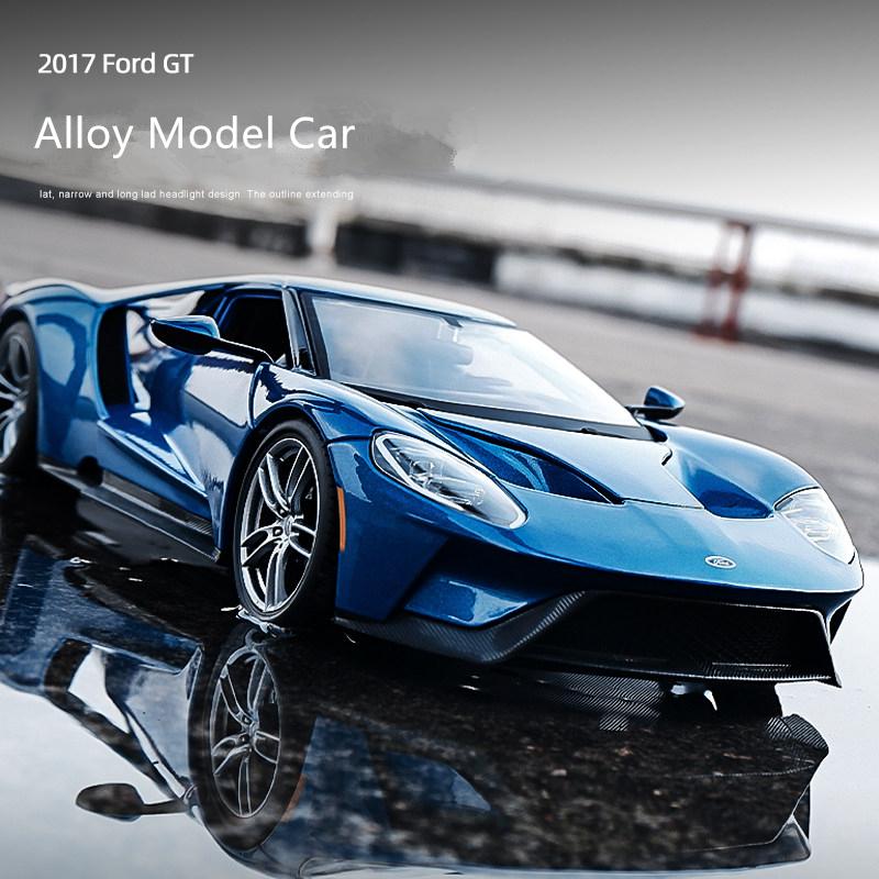Model auta Ford GT v měřítku 1/36, stahovací autíčko s otevřenými dveřmi pro děti Batole Kluci Dívčí Dárková kolekce