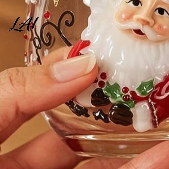 Langlebiges Heiß- und Kaltgetränkegeschirr Weihnachts-Stammloses Glas Tasse Weihnachtsmann Dekorative Trinkglas Einzigartiges Feiertags-Küchengeschirr Transparentes Wasser