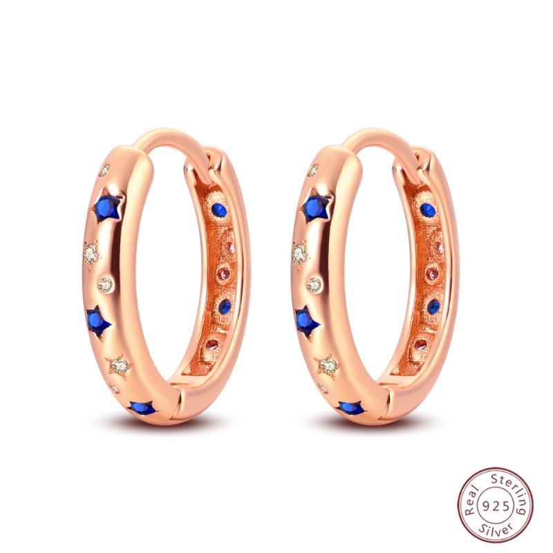 925 Ayar Burgu Halka Küpeler Minimalist Altın Yuvarlak Moda Zirkon Tokalı Düğün Takısı Kadınlar İçin Hediye