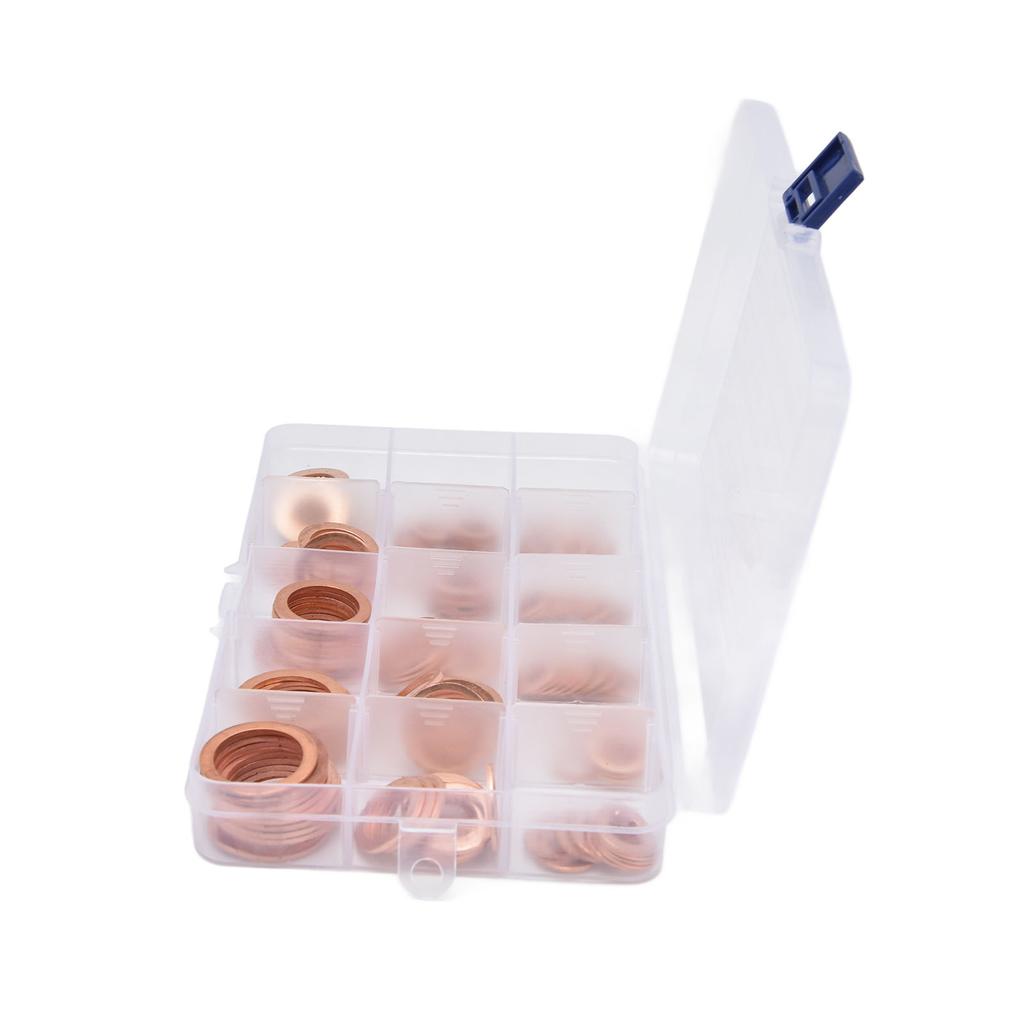 150Pcs Copper Washer Sealing Washers Assortment Oil Seals Gasket for Pumps Valves M5?M22