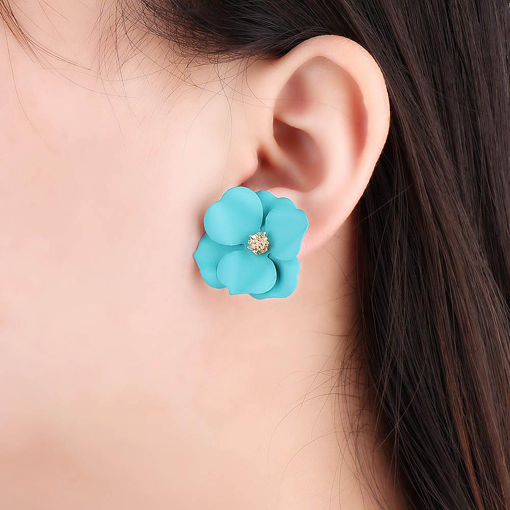 Classic Lovely Floral Flower Petal Girls Cute Jewelry Ear Studs Fashion Accessories Earrings