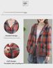 Women's Retro Plaid Hooded Cardigan Shirt