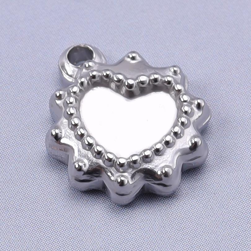 6pcs Titanium/Stainless Steel Heart Charms For Jewelry Making Supplies Fashion Diy Love Pendant Wings Flower Landscape Materials