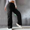 Army Green Cargo Pants For Women'S High Waiste Wide Leg Trousers Big Pocket Workout Streetwear Casual Jogging Outfits Joggers