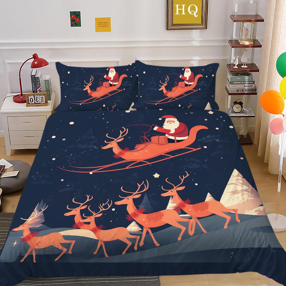3D Christmas Printing Duvet Cover Set Full Size Microfiber Bedding Set High Ranking Lovely Bedspreads