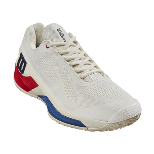 Wilson Rush PRO Omni (Rush Pro 4.0 Omni) Men's, Snow White Red/Deja Vu Blue, Size 27.5cm