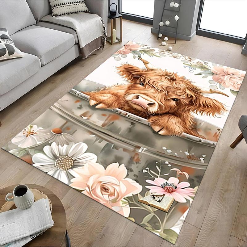 1PC Cow Bathtub Extra Large Non-Slip Floor carpet, Office, family, bedroom, Studio - Large Area Rug,Longlasting Material-K0345