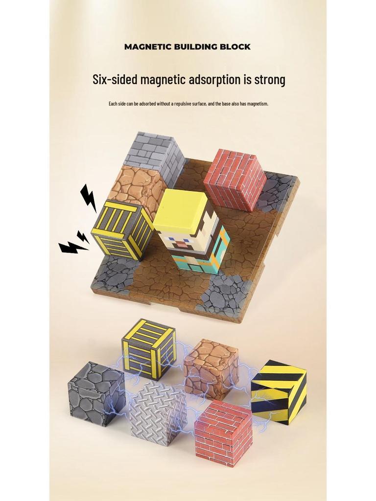 2.0cm DIY Magnetic Building Blocks with Lights - Magnetic Cubes Military Engineering Farm Set