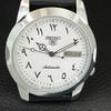 VINTAGE REFURBISHED SEIKO 5 AUTOMATIC JAPAN MENS WHITE DIAL WATCH a445551-1
