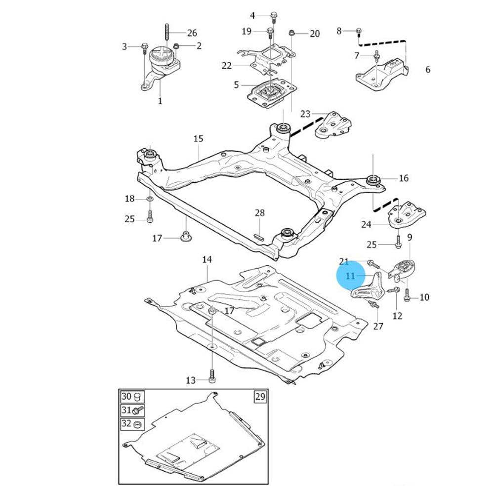 For Volvo Hydraulic Oil Engine Engine Bracket V60 S60 S80 XC60 V70 2011 2012 2013 2014 Support Frame Gear Drive 31262714 1.6T