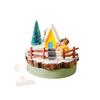 Multicolor Landscape DIY Material Kit Resin Wood Base DIY Miniature Landscape Ornaments Cartoon Statue Mini Size