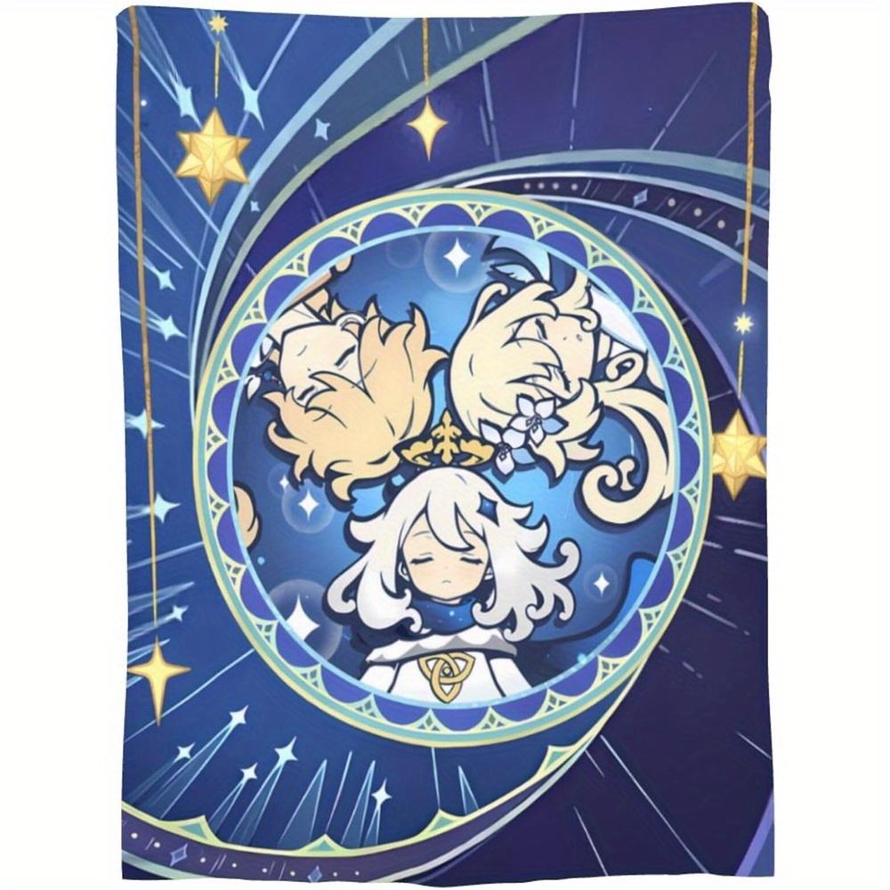 Starry Night Celestial Blanket - Soft Cozy Throw with Magical Anime Design, Perfect for Home Decor, Unique Gift for Fantasy Fans