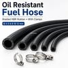 NBR Fuel Hose with Clamps Oil Resistant 4mm 5mm 6mm 8mm 10mm 12mm Diesel Pipe for Vehicle Plumbing Repair and Maintenance