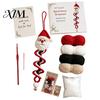 Crochet Supplies for Beginners Doll Spiral Ornament DIY Kit, Holiday Craft Set with Christmas Kit Soft Yarn, Beads, Tree Hanging Window Wall
