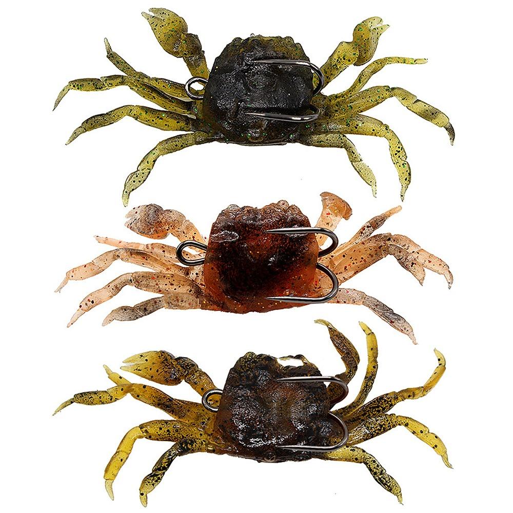 10PCS Silicone Crab Baits with Double Hooks Fishing Baits Durable Crab Lures Freshwater Fishing