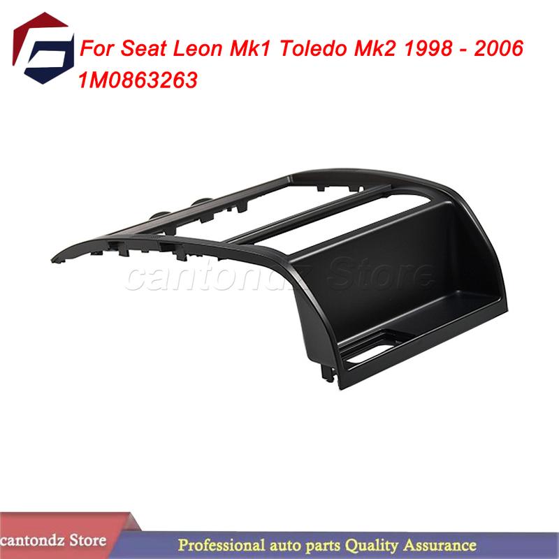 For Seat Leon Mk1 Toledo Mk2 1998 - 2006 New Air Outlet Radio Frame Central Console Panel Cover 1M0863263 Black