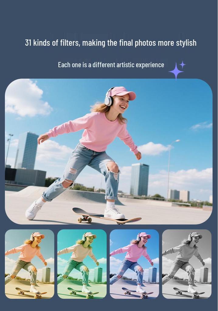 4K Ultra HD Handheld Vlog Camera with Gimbal for Travel and Outdoor Sports