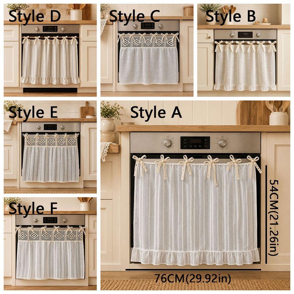 Pastoral Style Kitchen Stove Cover Skirt Handmade Stove Decor Valance Cabinet Curtain Small Window