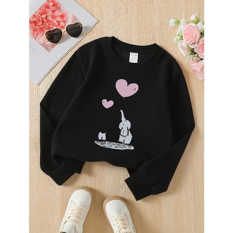 Kids Sweatshirt,Round Neck Fashion Sweatshirt Featuring Adorable Animal Prints, Autumn and Winter , Comfortable Warm Fashion Printed Top