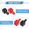 1 Pair Battery Terminal Insulation Covers, 7mm 0.28" Car Battery Positive Negative Post Cap Universal for Motorcycle Truck Durable PVC Red Black