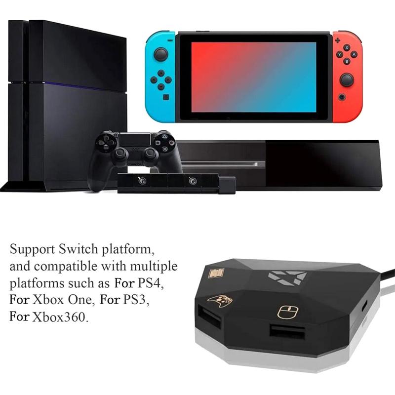Adaptador de Teclado e Mouse Conexão USB Conversor de Mouse e Teclado Para Ps4/Ps3/Xbox One/Xbox 360/Nintendo Switch