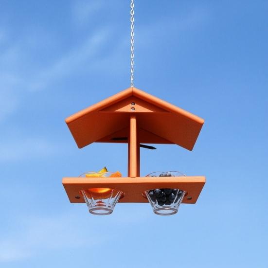 Yousheng Hanging Oriole Feeder, Outdoor Bird Feeder with Fruit Holder, Two-Cup Birdfeeder, Jelly And Fruit Feeder for Orioles Mockingbirds Backyard