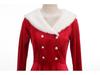 2025 Retro Velvet Christmas Dress with Fur Collar for Women