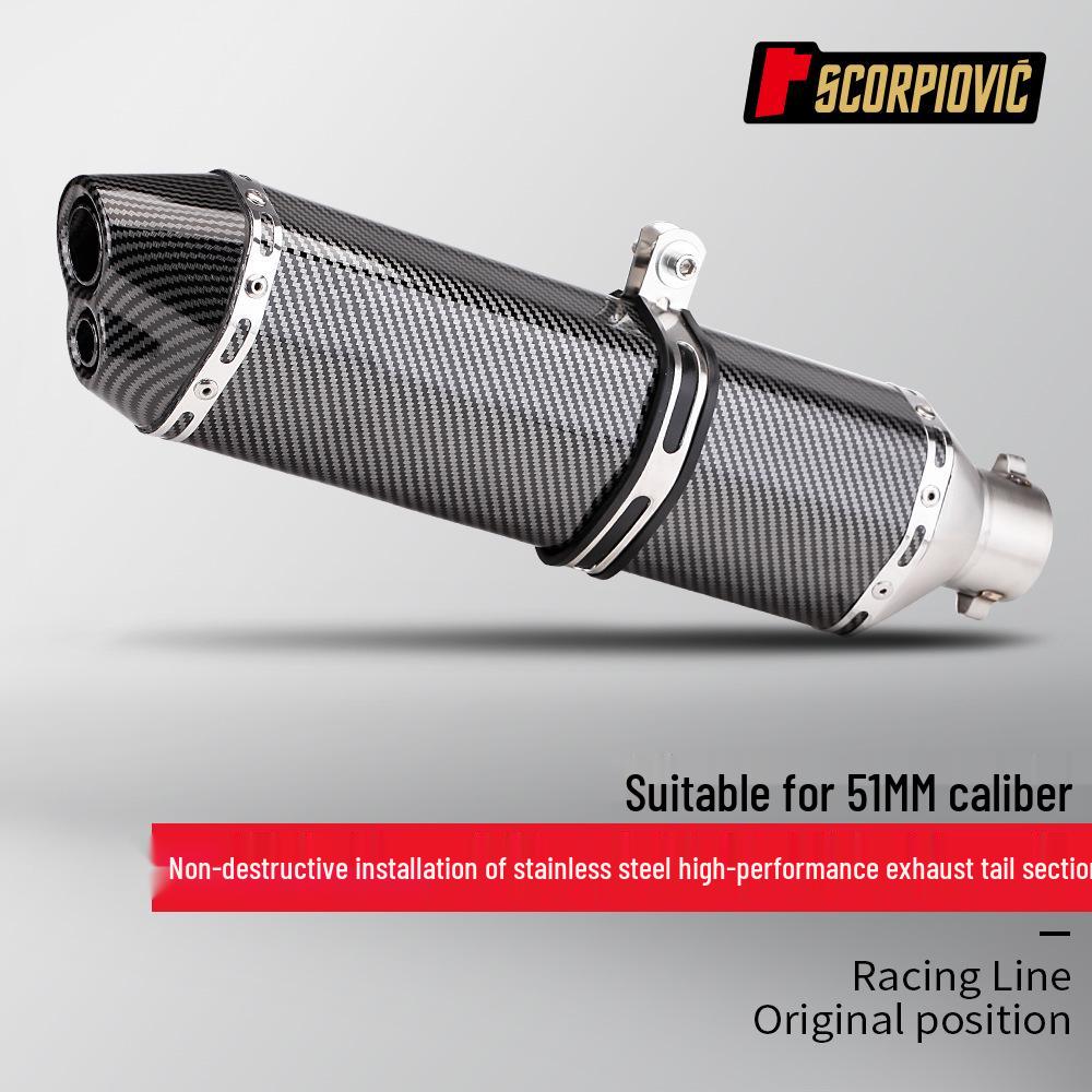 Carbon Fiber Hexagonal Exhaust Muffler Universal 51MM for CBR650 Sai 600 321R