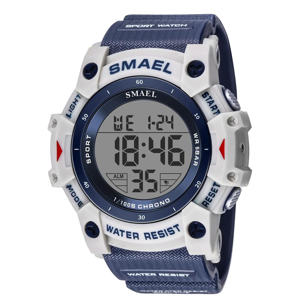 SMAEL 8123 Swimming Sport Watches for Men Alarm Clock Stopwatch Digital Watch LED Sports Watches Men's Wristwatch 50m Waterproof