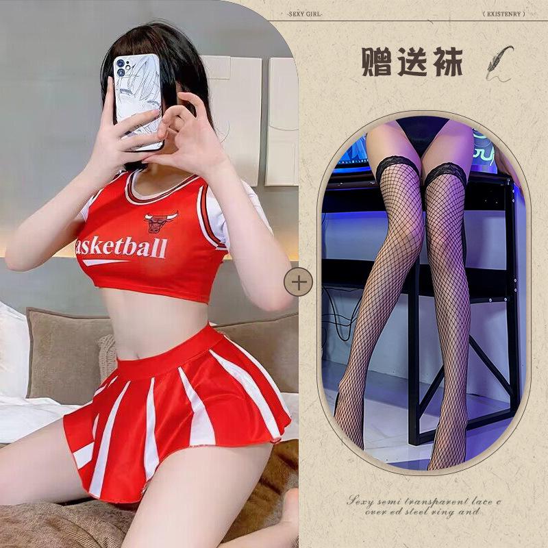 Fun Underwear, Dynamic Football Baby Split Suit Cos Cheerleaders Jersey Perspective Temptation