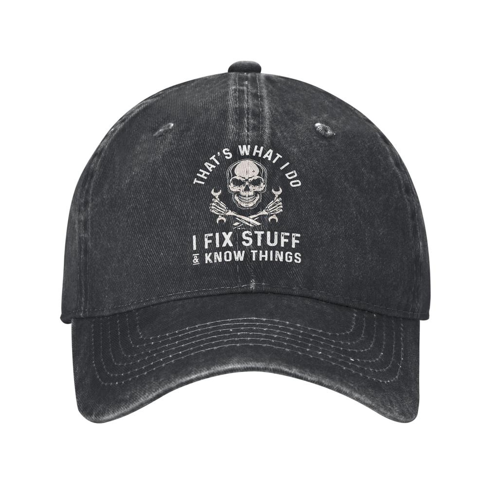 Dat is Wat Ik Doe Ik Repareer Dingen En Ik Weet Dingen Vrachtwagenchauffeurs Hoeden Outfit Voor Unisex Baseballpetten Hoofddeksels Snapback Petten Verstelbaar