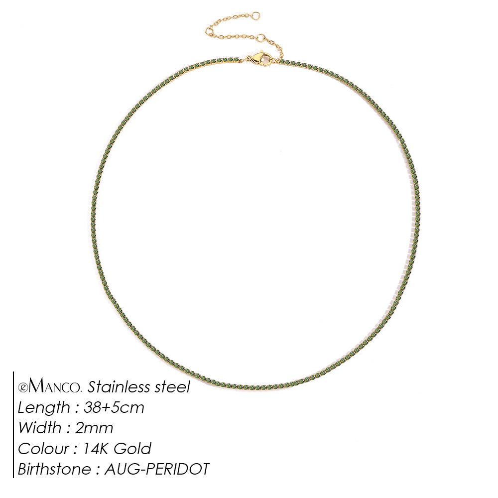 eManco Starry Sky Women's Retro Tennis Necklace - Full Diamond Clavicle Chain with European & American Design, Temperament & Personality Style.