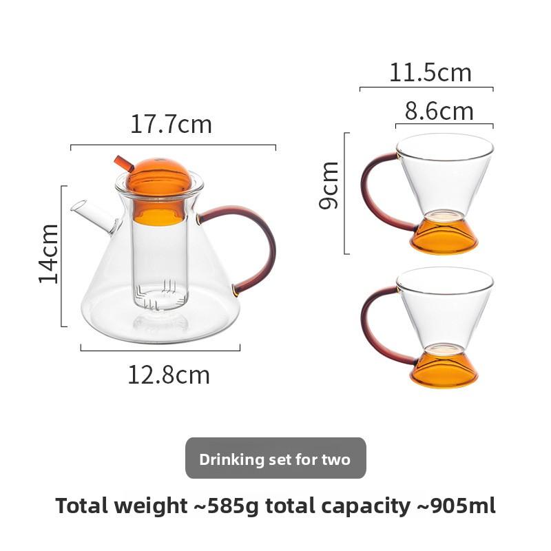 Set da Tè di Lusso Nordico in Vetro Stile Danese Teiera Fiori Inglesi Macchina da Caffè Bollitore da Tè Faz