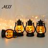 LED Pumpkin Lamp Halloween Lantern with Light,Portable Retro Horse Funny Decoration Faces, Safe Flame-Free for Indoor Outdoor Party Use Jack-O-Lantern