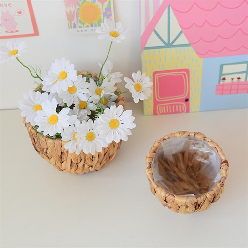 Decorative Plant Holder Balcony Flower Pots with Plastic Lining Waterproof Liner Planter Basket for Indoor and Outdoor