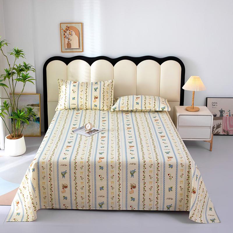 1pc Cotton Thick Bed Sheet Flower Series Double Top King Sheets for Girls Boys Kids Single Queen King Size Bed Linen