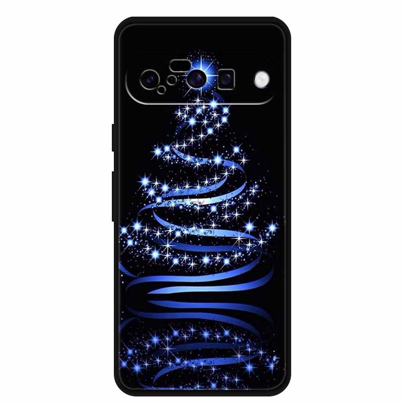 Christmas Phone Cases For Google Pixel 10 Case Silicone Soft Black Cover Christmas Tree for Pixel 10 Pro / 10 Pro XL Back Cover