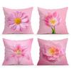 Dreamy Pink Flower Illustration Throw Pillowcase Pillow Case Girl Heart Sofa Bedside Pillow Cover Home Room Decor