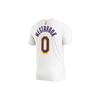 Men's Nike Alphabet Numeric Printing Basketball Sports Round Neck Short Sleeve Lakers Westbrook 0 White T-Shirt CV8529-106
