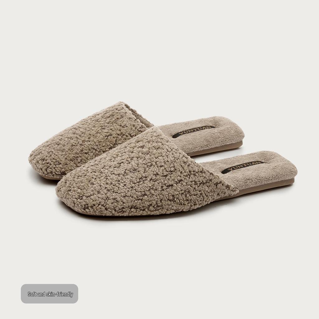 Weiche Samt-Indoor-Hausschuhe mit Anti-Rutsch-Sohle für Damen & Herren - Warm, hautfreundliche Baumwolle für Herbst & Winter