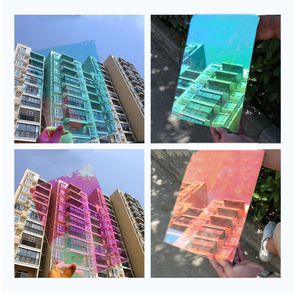 Glas Dichroitisches Heimdekor Glasaufkleber Gradueller Dekorativer Film Regenbogenfarbiger Aufkleber Fensterfolie
