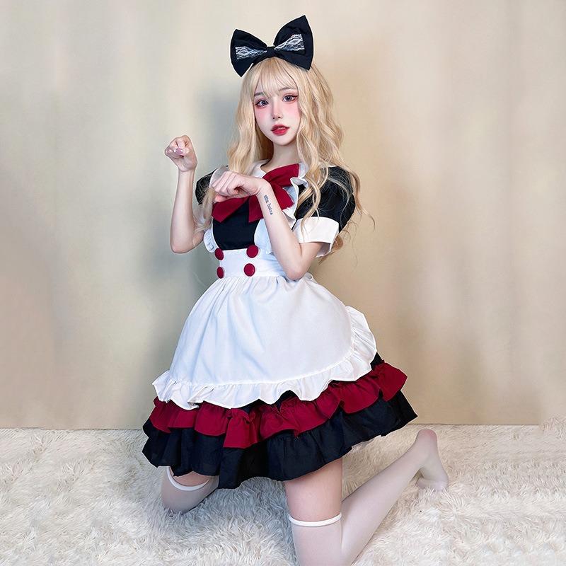 Halloween Dienstmädchen Kostüm Gothic Diablo Rot College Lolita Lolita Kleid