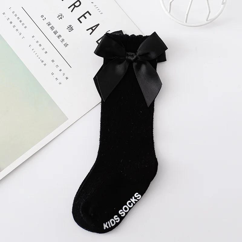 Kids Socks Toddlers Girls Big Bow Knee High Long Soft Cotton Lace Baby Kniekousen Meisje  Children Clothing Baby Stuff