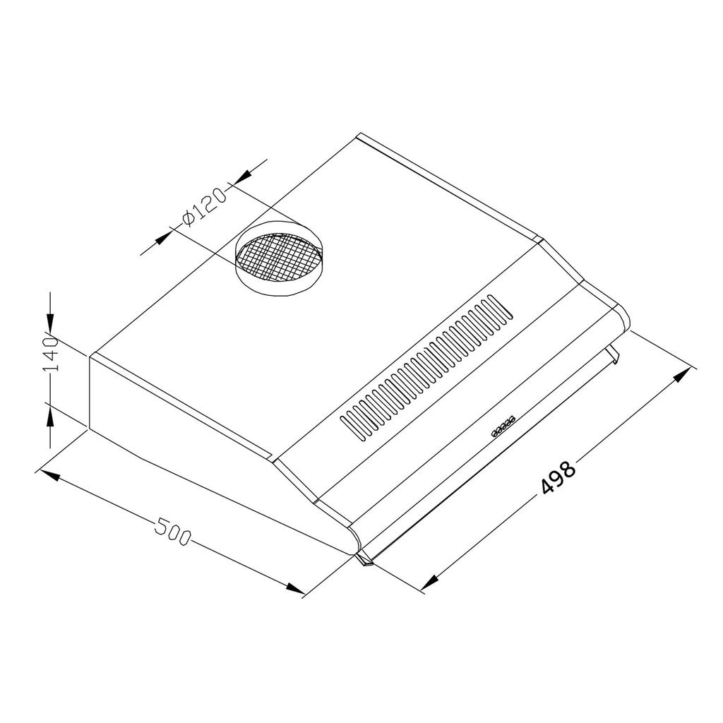 Under-Cabinet Kitchen Hood - 50 Cm Absorber Berdsen Be-10-A Inox