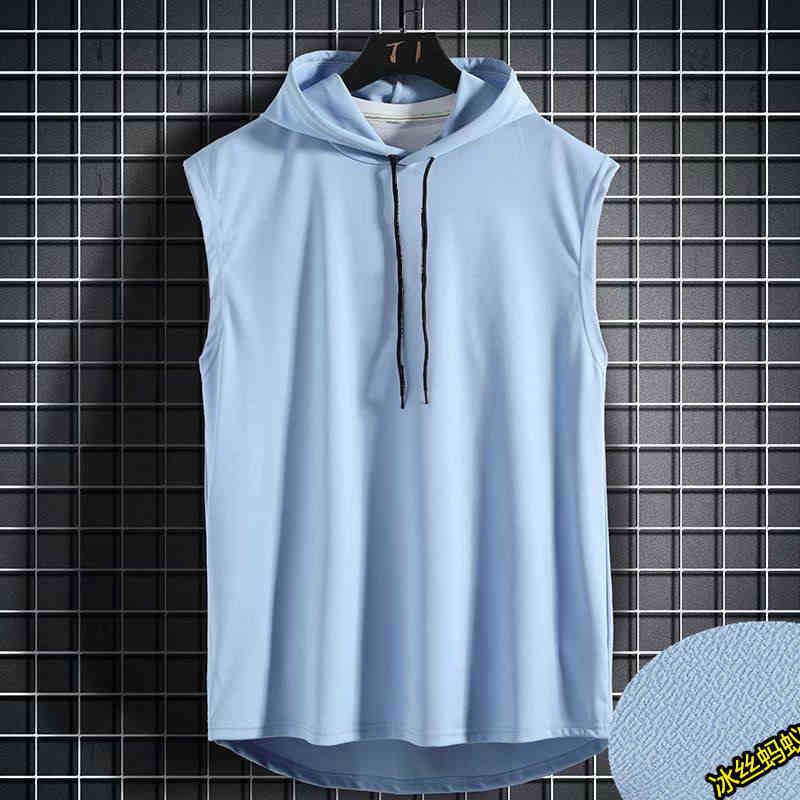 

Men s Hooded Sleeveless Casual Tank with Lace-Up Design M