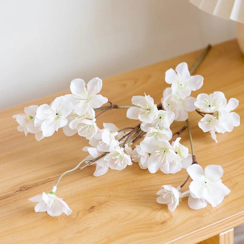 

Artificial Pink Cherry Blossom Flowers Wedding Arch Party Backdrop Home DIY Decor Simulation Long Branch Sakura Floral 40cm 1pc белый