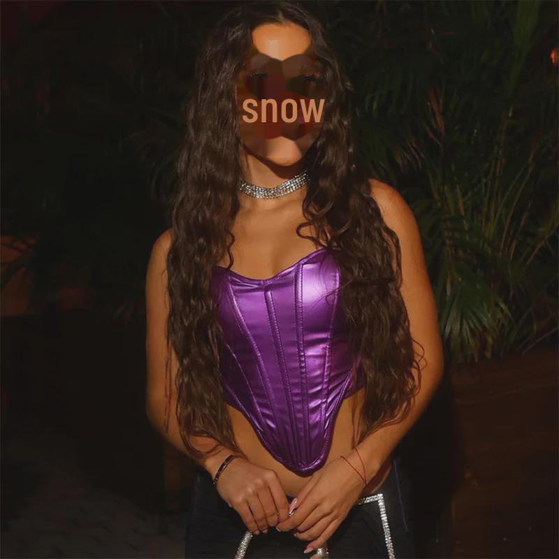 2024 Frühjahr/Sommer Tube-Top mit metallischen Trägern: Sexy Korsettweste im europäischen und amerikanischen Stil für Damen
