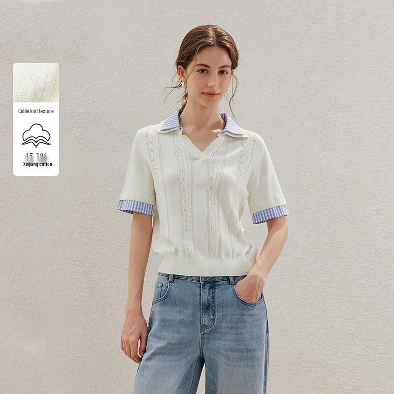 Женская полосатая рубашка-поло из трикотажа INMAN XL